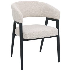DÉJA Living Eetkamerstoel Fureso – Beige/Zwart – Set van 2