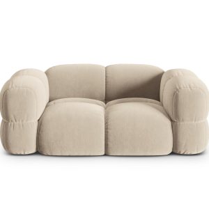Cosmopolitan Design Bank Loretto 2-zits, flueel lichtbeige – 100x180x6 Cosmopolitan Design Bank Loretto 2-zits, flueel lichtbeige – 100x180x6