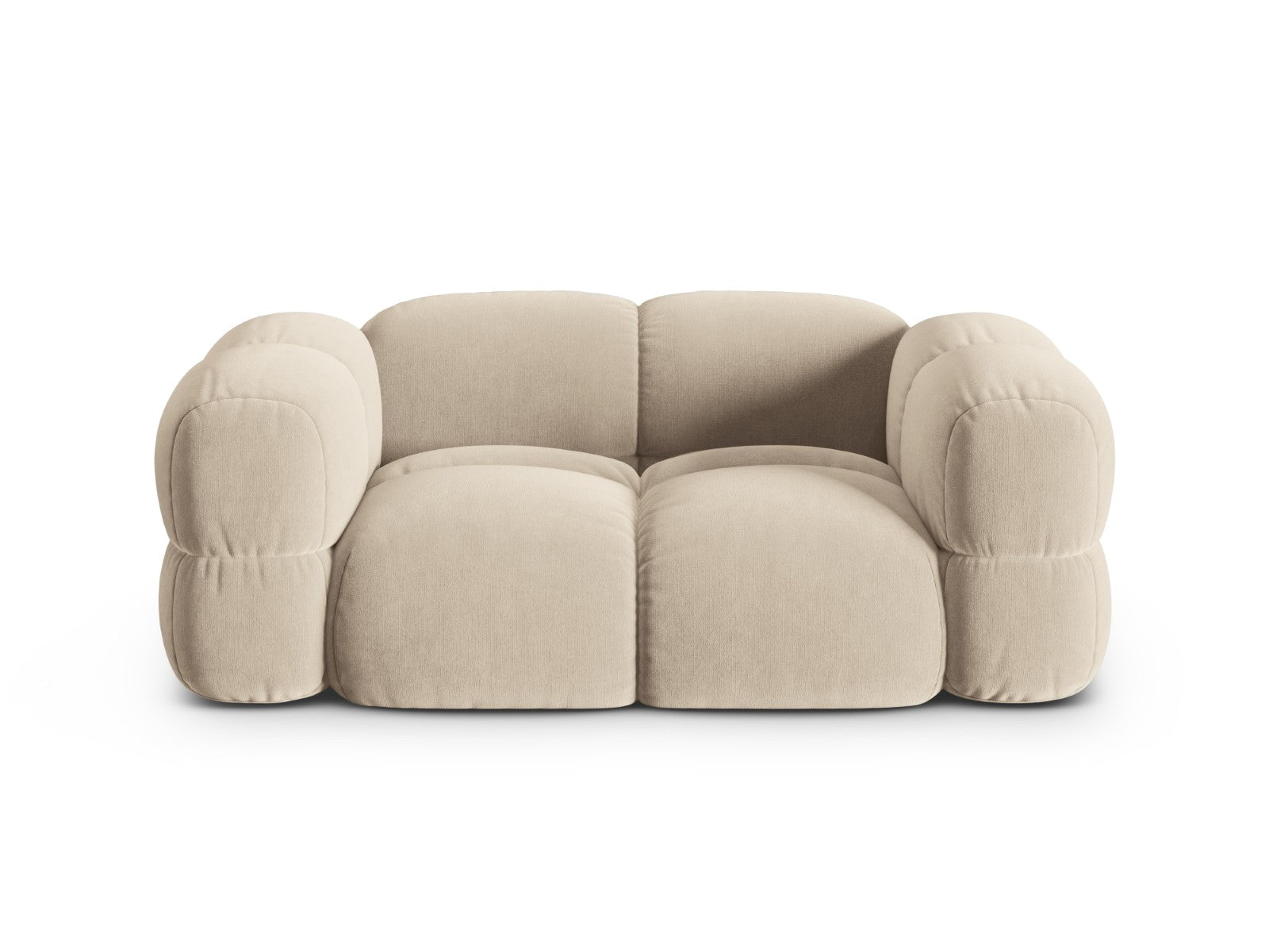 Cosmopolitan Design Bank Loretto 2-zits, flueel lichtbeige - 100x180x6