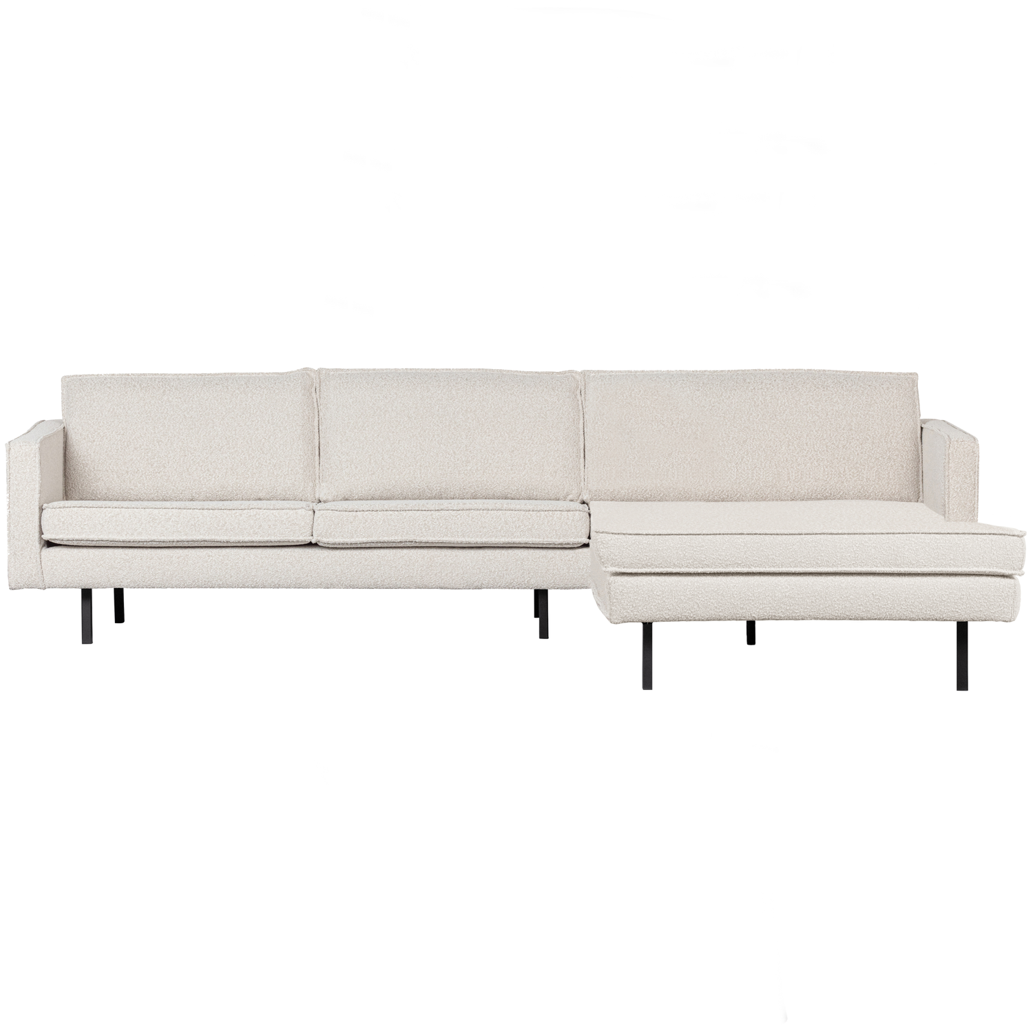 WOOOD chaise longue rechts Rodeo - Bouclé - Naturel - 85x300x155