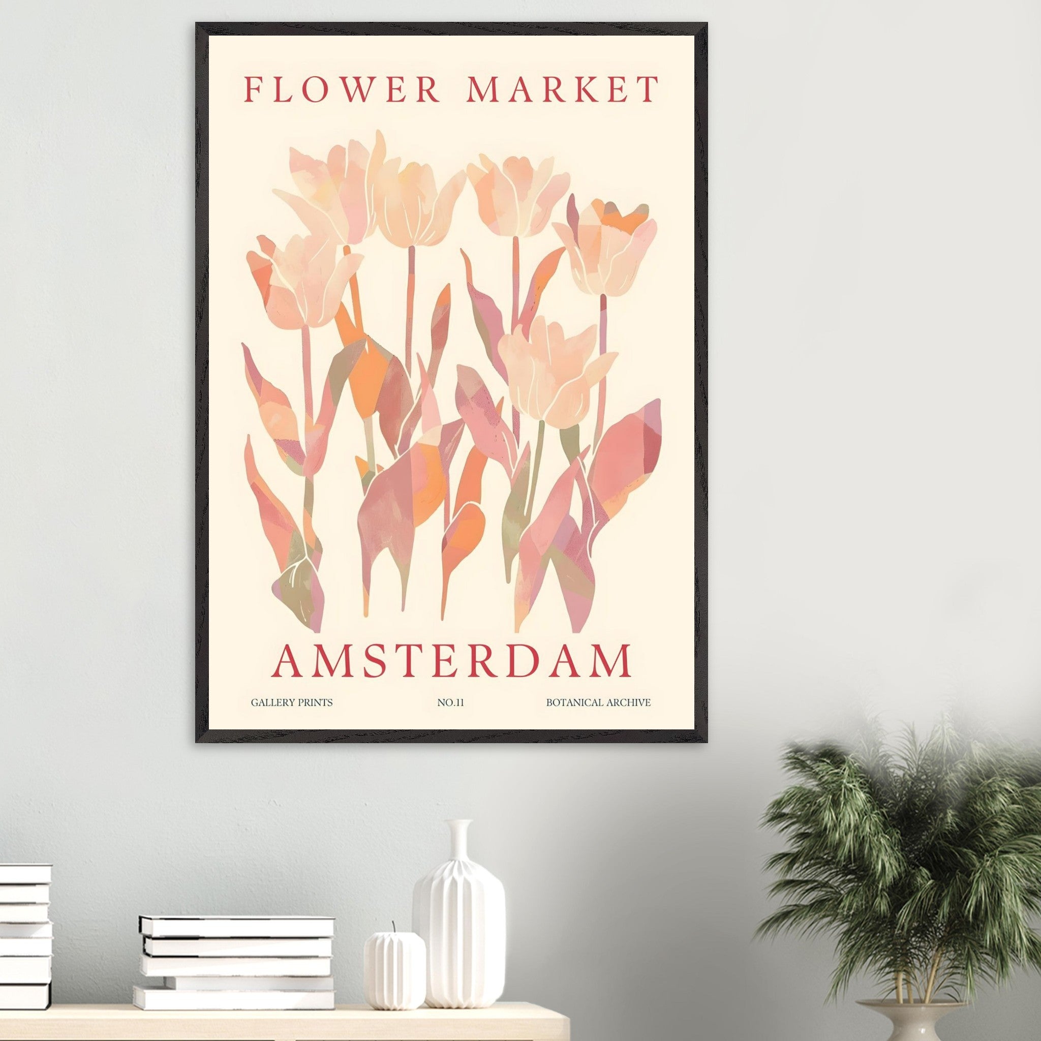 Artfulprints Poster Flower market - Amsterdam I - 70x100 cm - Roze