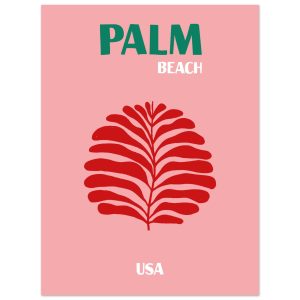 Artfulprints Poster USA – Palm Beach – 30×40 cm – Roze