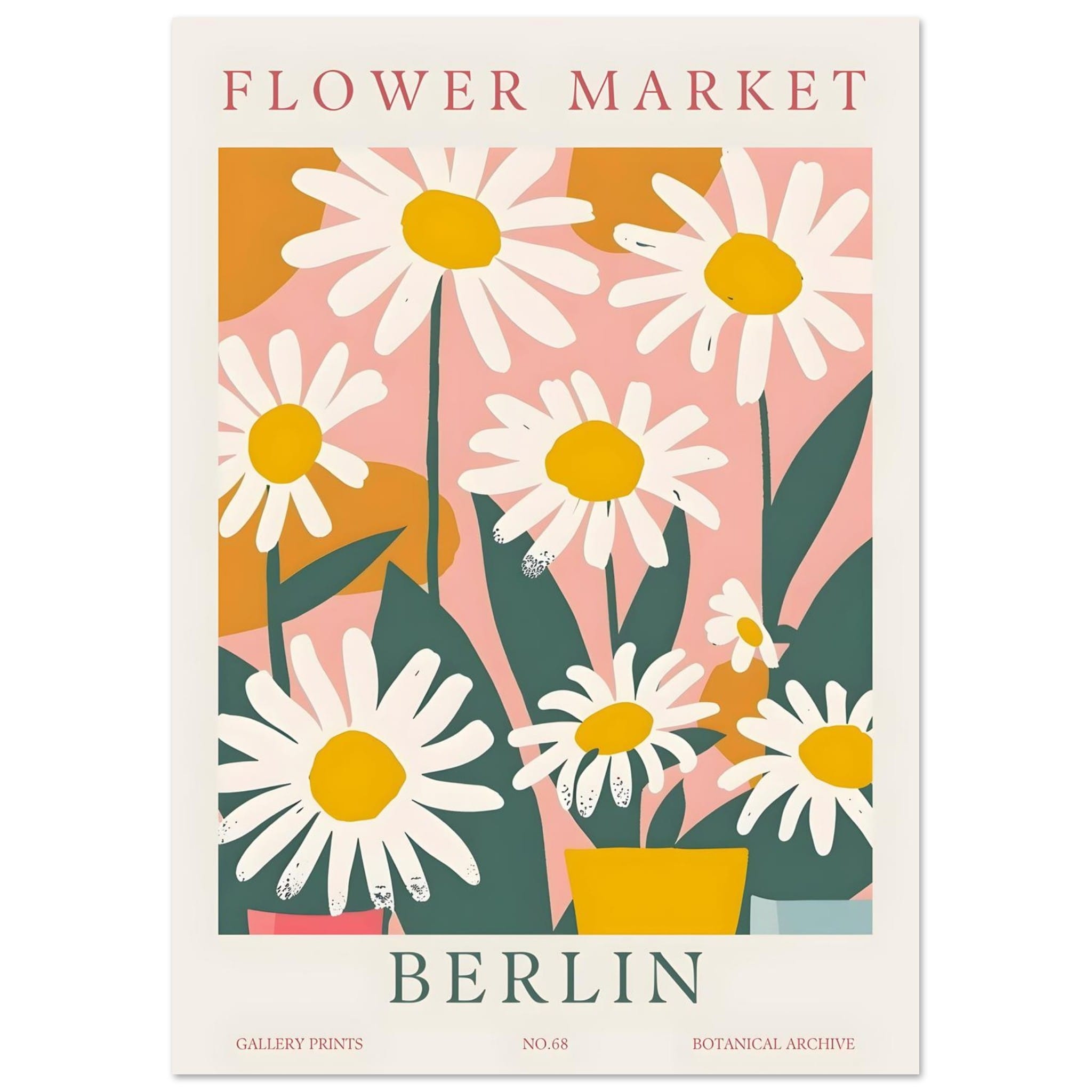 Artfulprints Poster Flower market - Berlin II - A4 21x29.7 cm - Meerkl