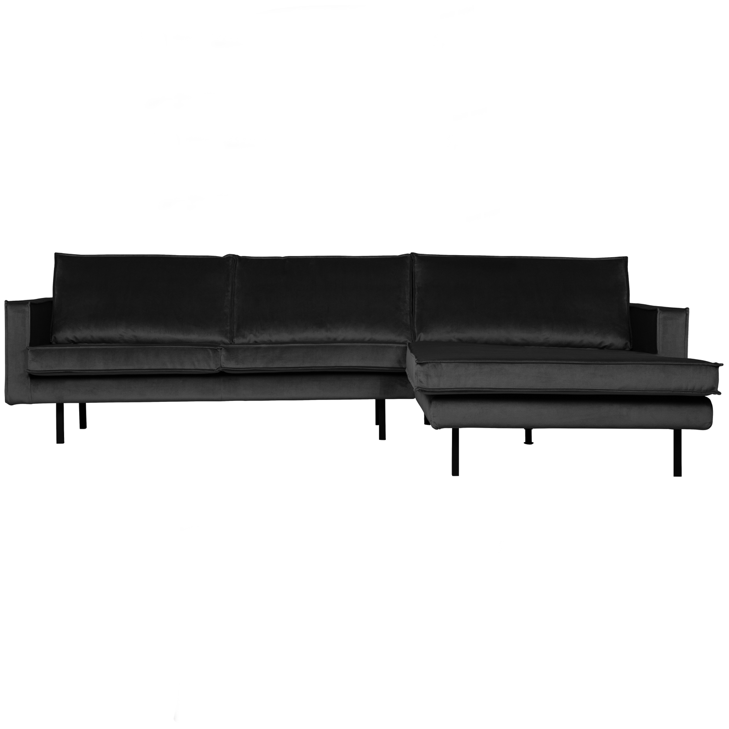 WOOOD chaise longue rechts Rodeo - Velvet - Antraciet