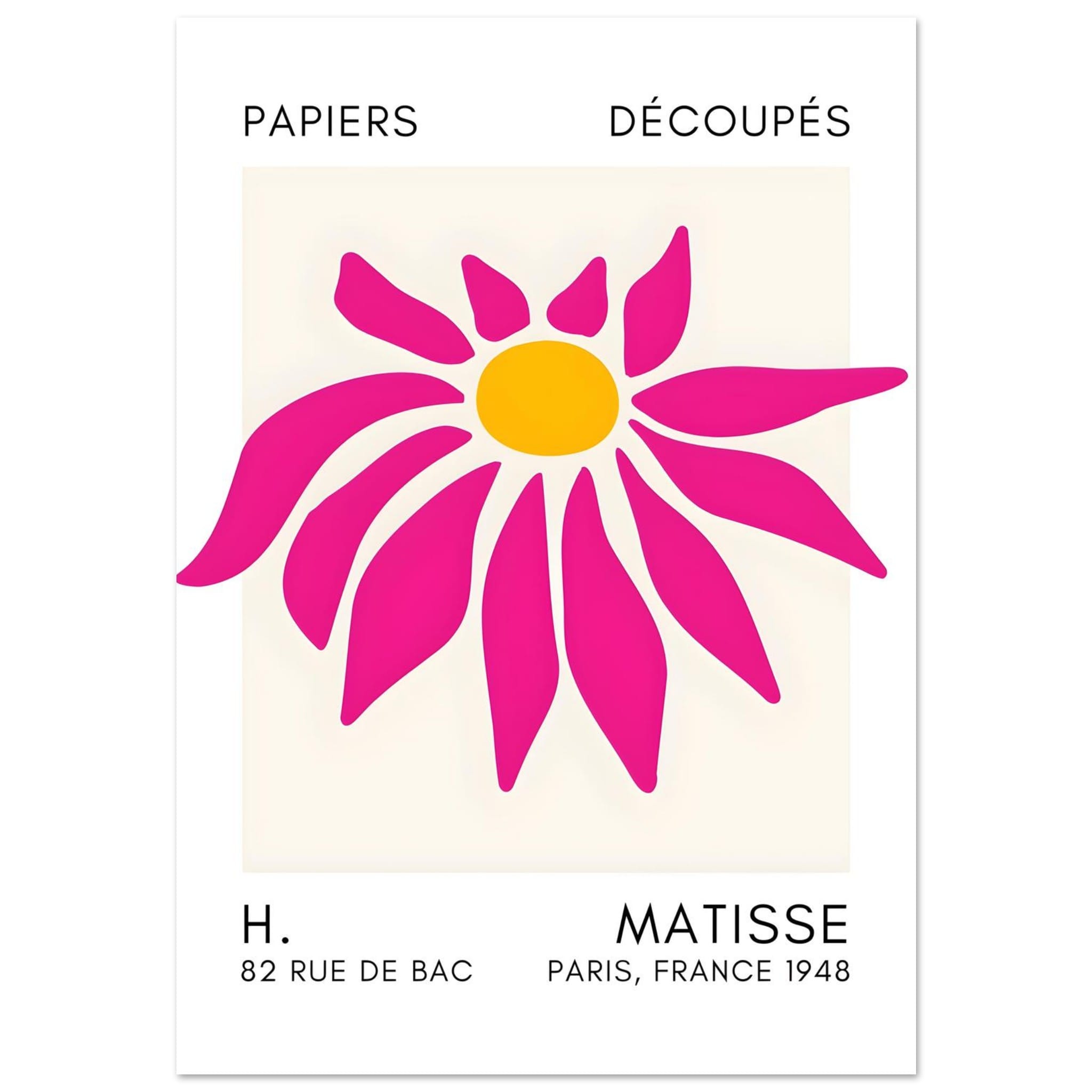 Artfulprints Poster Matisse – Deep sea dance pink - 70x100 cm - Roze