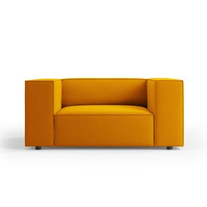 Cosmopolitan Design Fauteuil Arendal flueel, geel – 102x124x70cm Cosmopolitan Design Fauteuil Arendal flueel, geel – 102x124x70cm