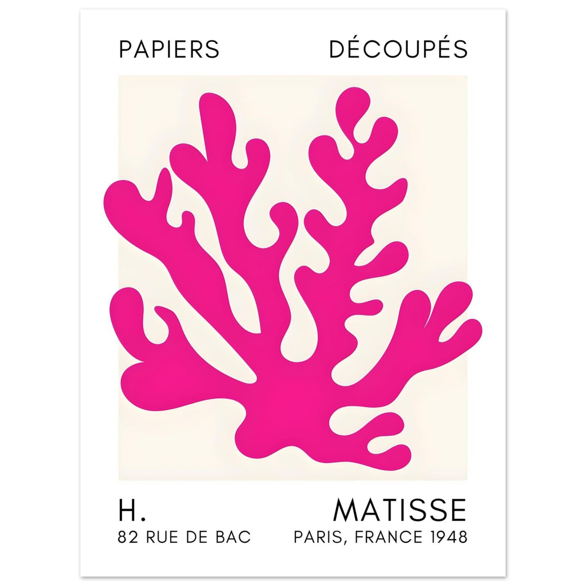 Artfulprints Poster Matisse – Saltflower shapes pink - 30x40 cm - Roze