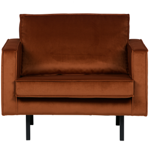 WOOOD fauteuil Rodeo – Velvet – Roest – 85x105x86
