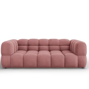Cosmopolitan Design Bank Sky 3-zits, flueel, zalm – 102x214x70cm Cosmopolitan Design Bank Sky 3-zits, flueel, zalm – 102x214x70cm