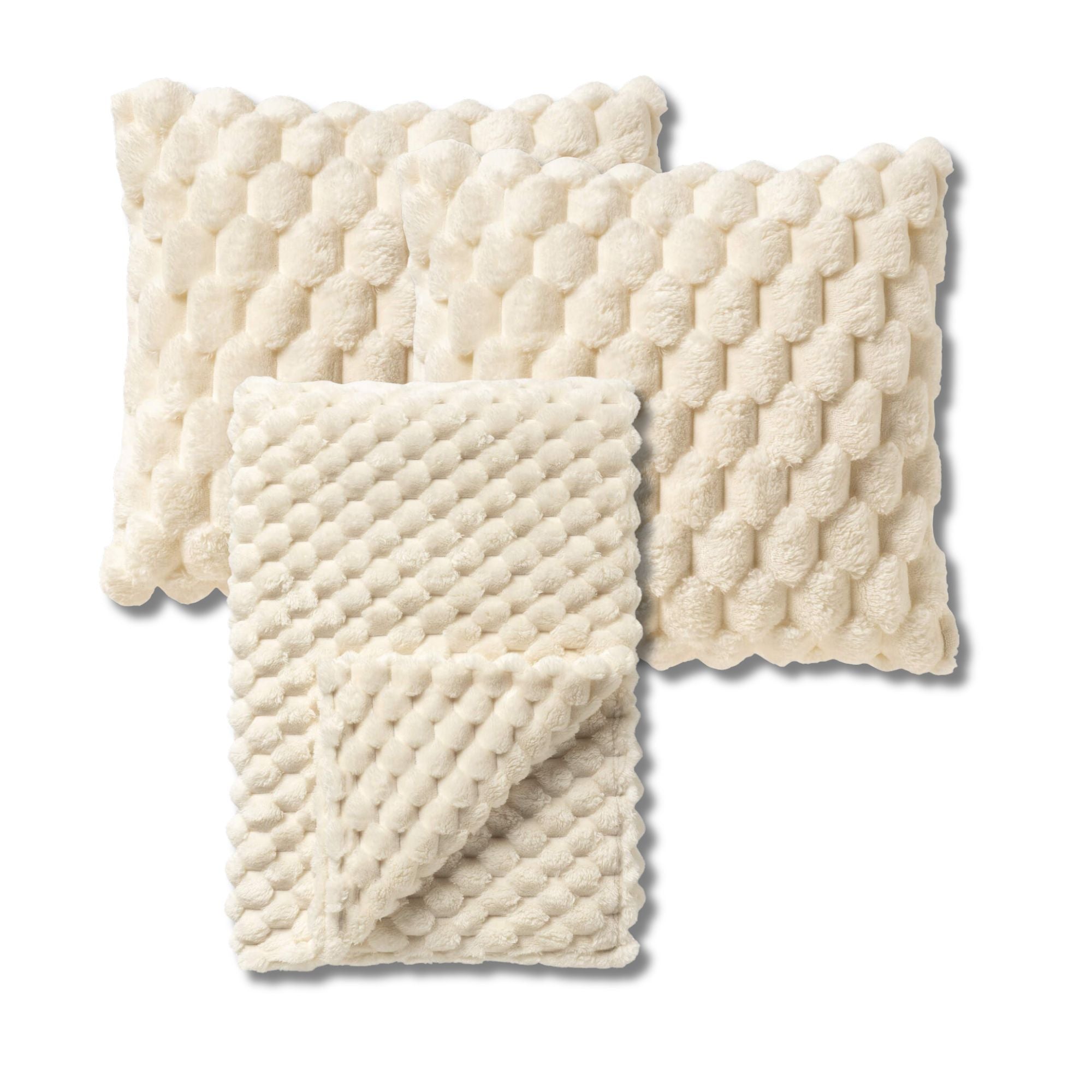 VOORDEELSET - 3-delig - Viva & Vivian - 2 sierkussens 45x45 cm - 1 pla