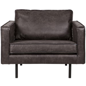 WOOOD fauteuil Rodeo – Eco-leder – Zwart – 85x105x86 WOOOD fauteuil Rodeo – Eco-leder – Zwart – 85x105x86