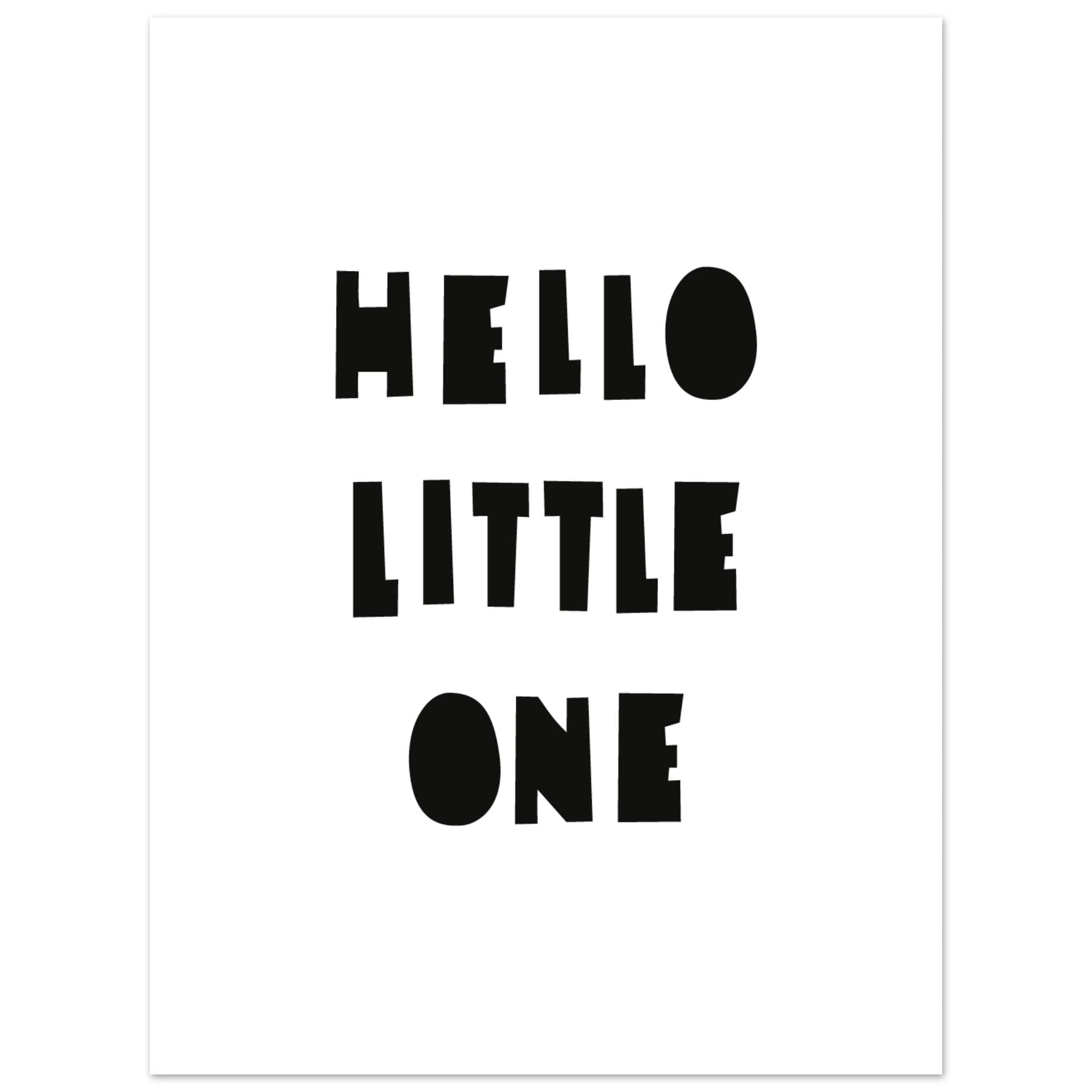 Artfulprints Poster Hello little one zwart-wit - 30x40 cm - Zwart / Wi