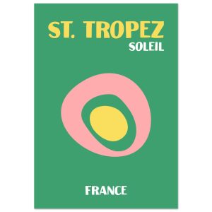 Artfulprints Poster Frankrijk – St. Tropez – 70×100 cm – Groen Artfulprints Poster Frankrijk – St. Tropez – 70×100 cm – Groen