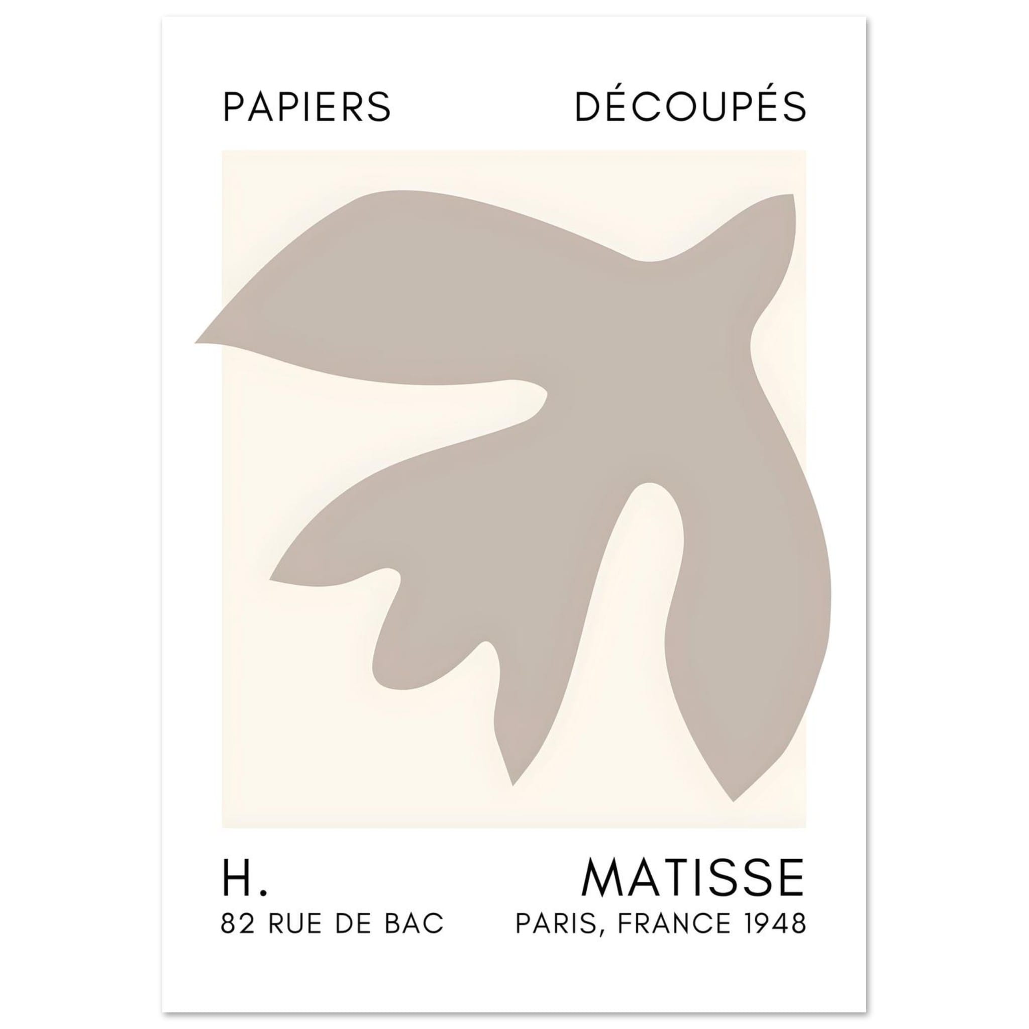 Artfulprints Poster Matisse – Floating forms grey - A4 21x29.7 cm - Gr