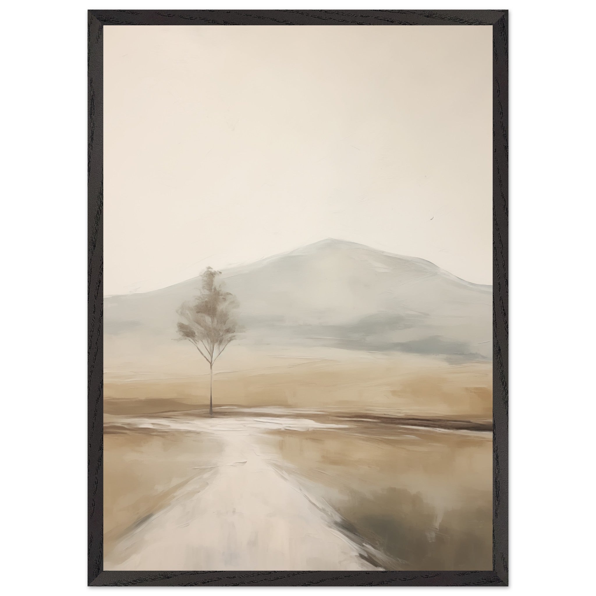 Artfulprints Poster met Lijst Abstract - Tree path - 50x70 cm - Taupe