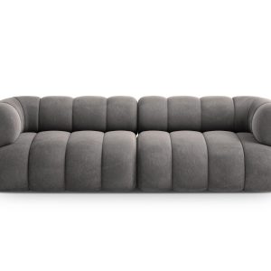 Cosmopolitan Design Bank Koge 4-zits, flueel grijs – 95x240x70cm Cosmopolitan Design Bank Koge 4-zits, flueel grijs – 95x240x70cm