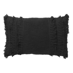 FARA – sierkussen 40×60 cm – 100% katoen – met franjes – Raven – zwart FARA – sierkussen 40×60 cm – 100% katoen – met franjes – Raven – zwart