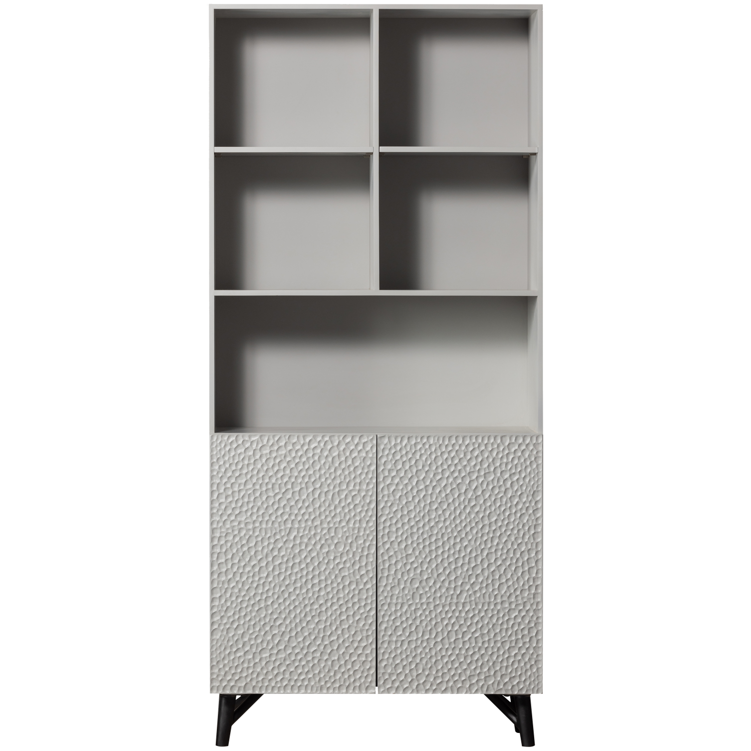 WOOOD opbergkast 2-deurs Carved - Hout - Mist - 200x90x37