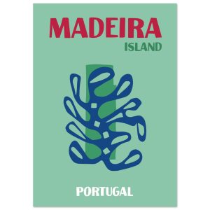 Artfulprints Poster Portugal – Madeira – A4 21×29.7 cm – Groen