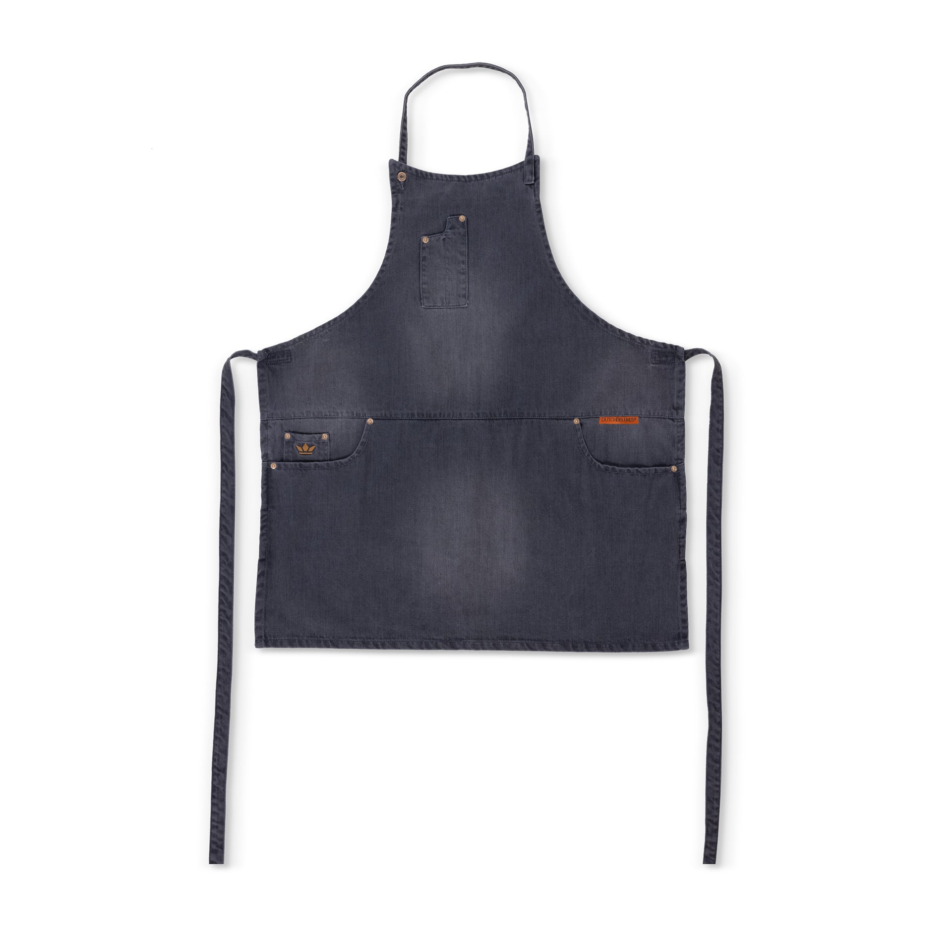 Dutchdeluxes Keuken -en barbecue schort - met 5 zakken - Grijs denim