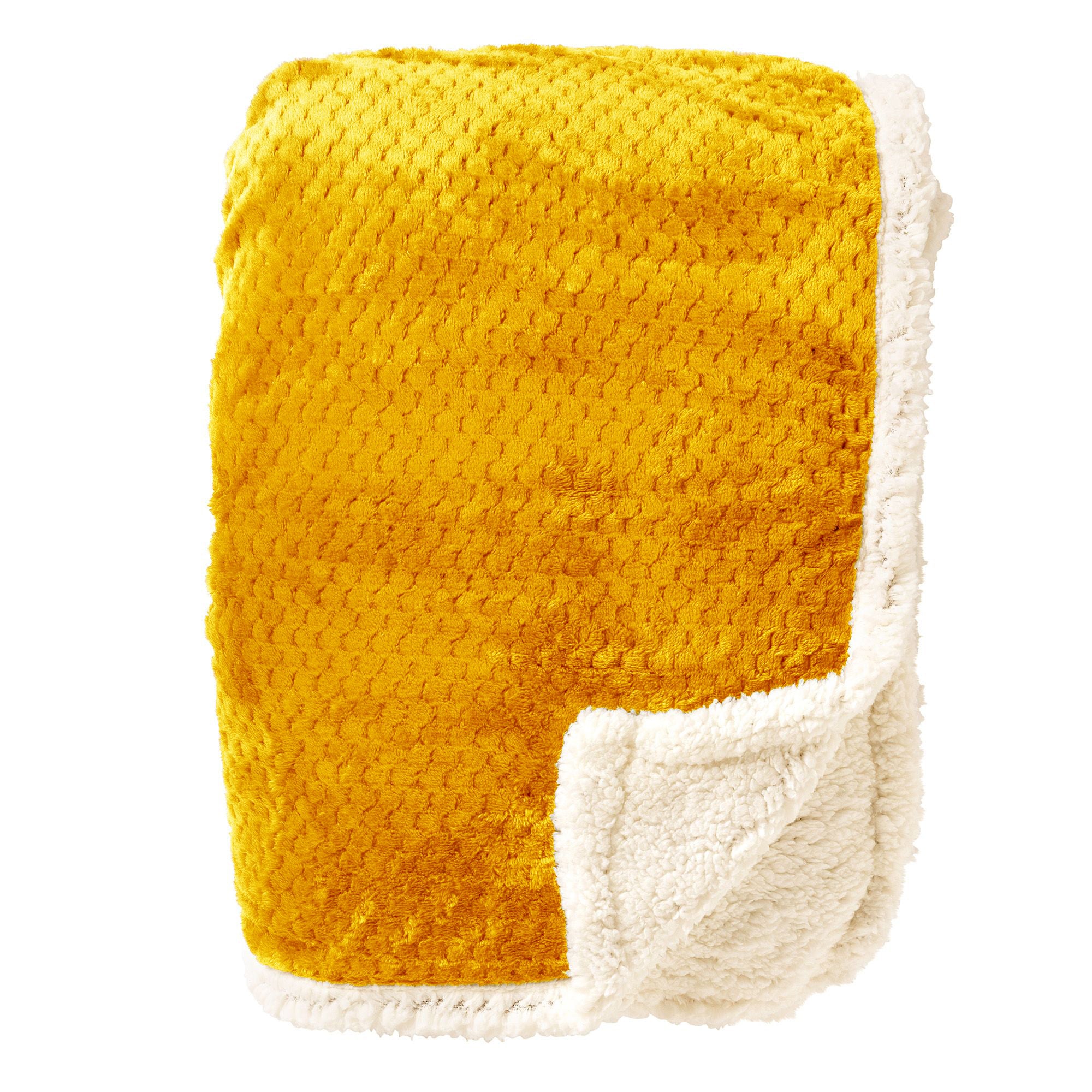 CODY - plaid 150x200 cm - sherpa fleece deken - honingraatpatroon - Go