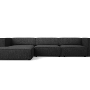 Cosmopolitan Design linker hoekbank Arendal 4-zits, chenille, zwart –