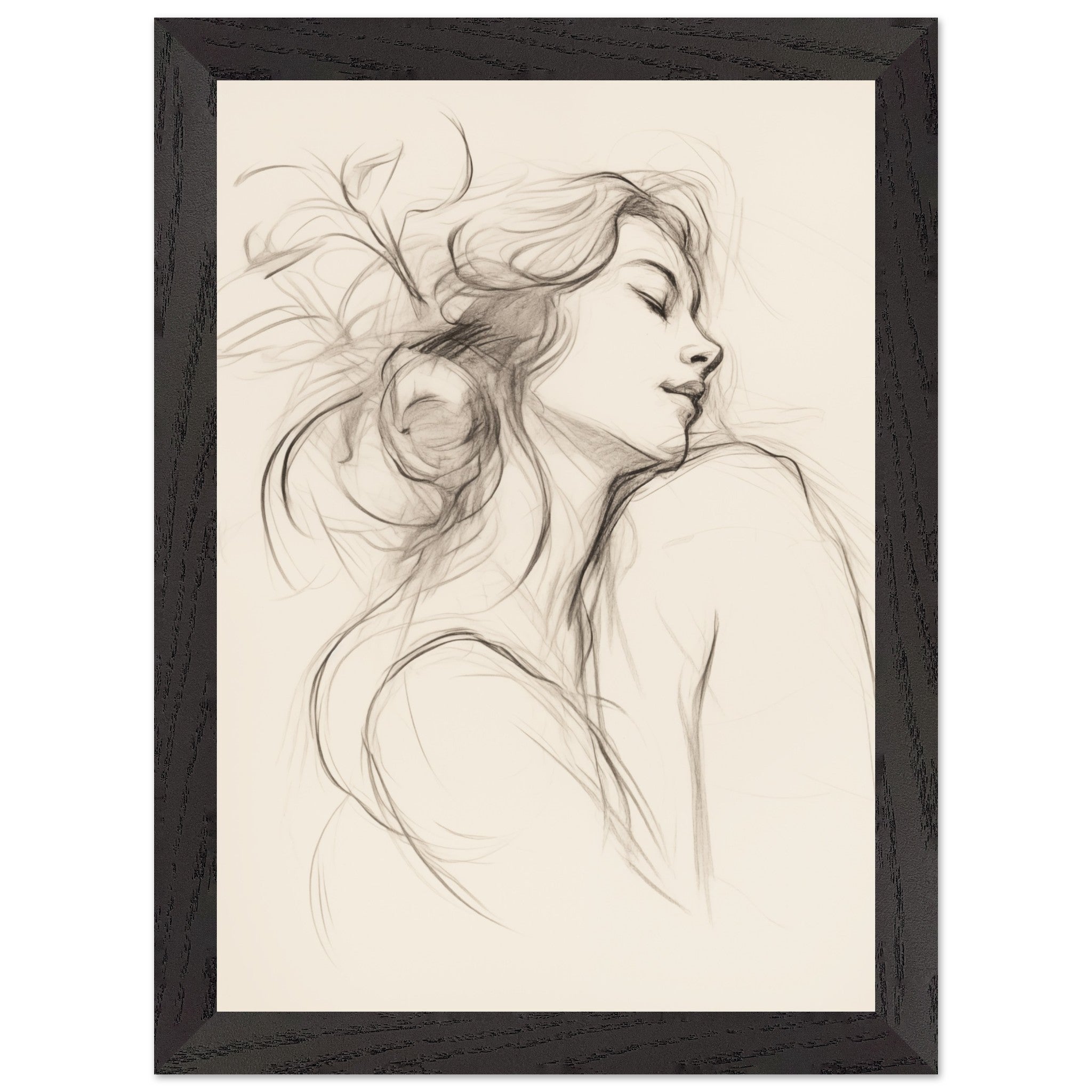 Artfulprints Poster met Lijst Abstract - Whispers of her - A4 21x29.7
