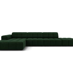 Cosmopolitan Design linker hoekbank Chicago 5-zits, flueel flessengroe Cosmopolitan Design linker hoekbank Chicago 5-zits, flueel flessengroe