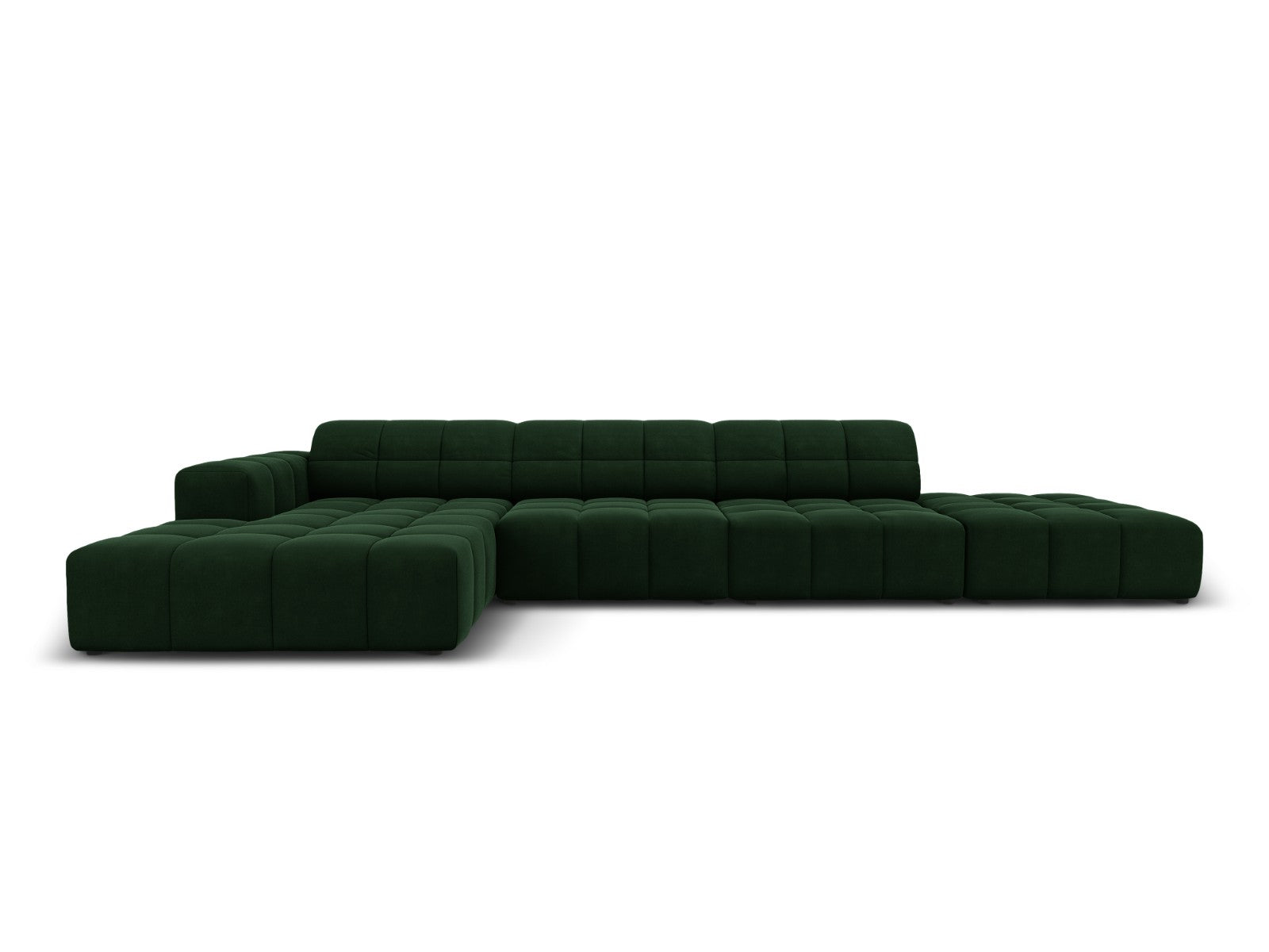 Cosmopolitan Design linker hoekbank Chicago 5-zits, flueel flessengroe