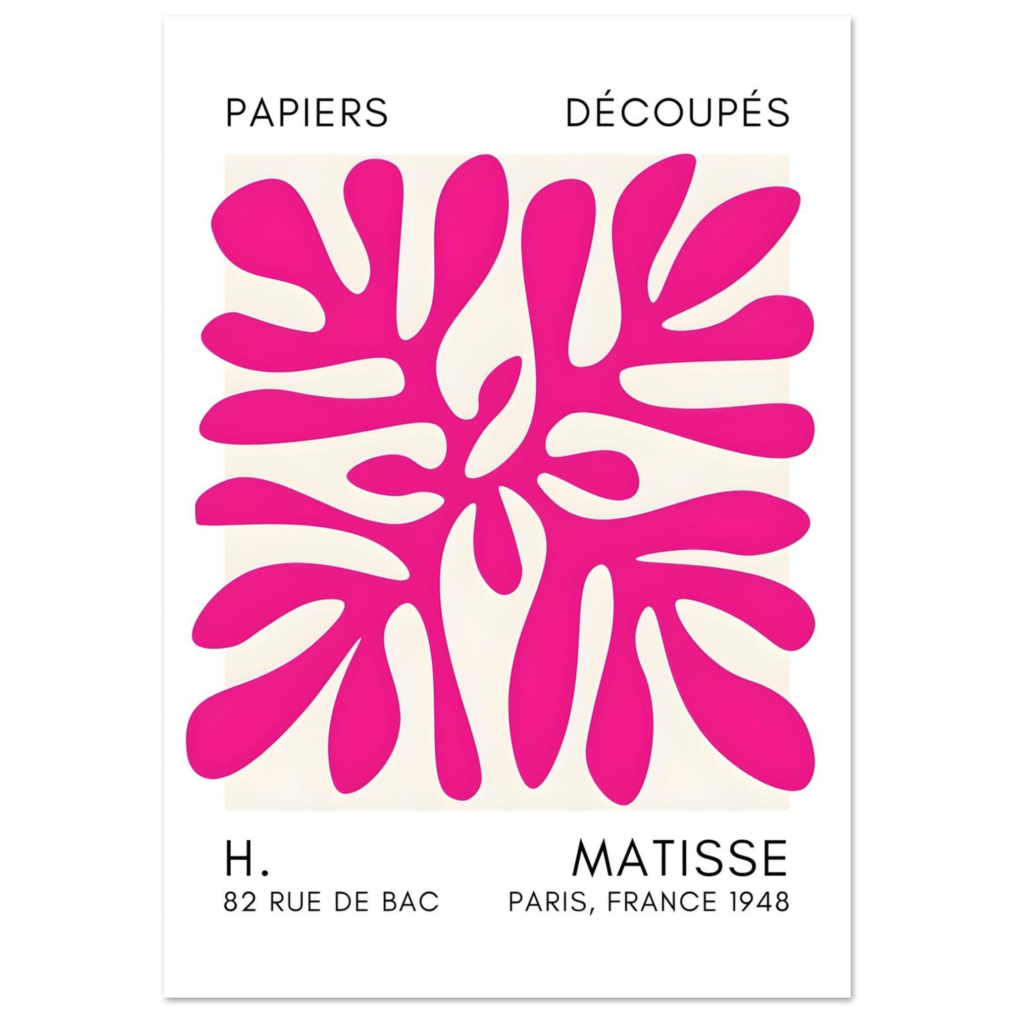 Artfulprints Poster Matisse - Deep ocean pink - 70x100 cm - Roze