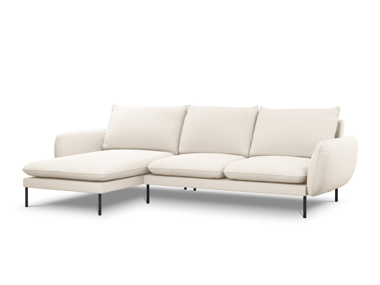 Cosmopolitan Design linker hoekbank Vienna 5-zits, boucle, beige - 170