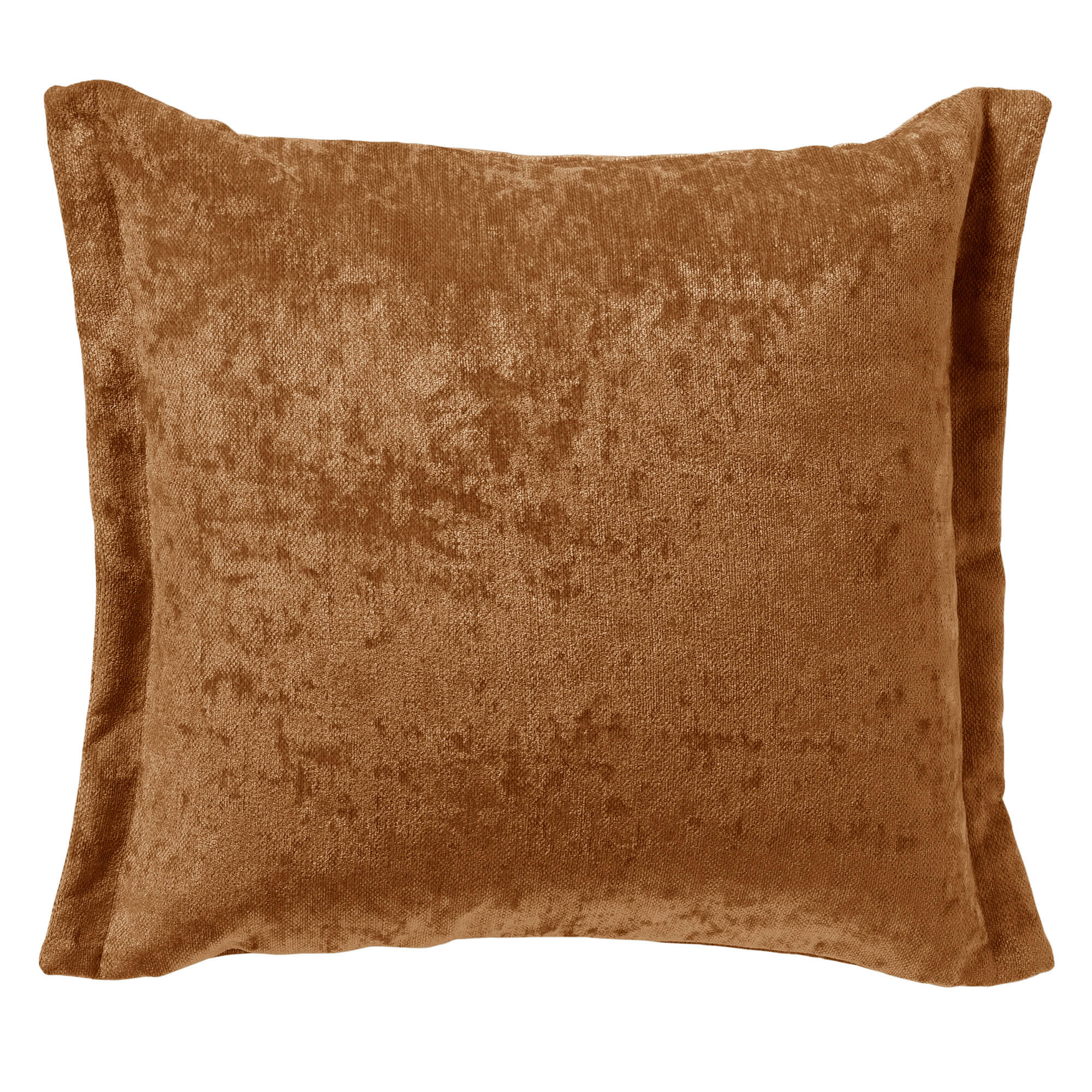 LEWIS - Sierkussen 45x45 cm - fluweel - met sierrand - Tobacco Brown -
