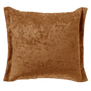 LEWIS – Kussenhoes 45×45 cm – fluweel – met sierrand – Tobacco Brown – LEWIS – Kussenhoes 45×45 cm – fluweel – met sierrand – Tobacco Brown –