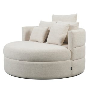 DÉJA Living Loveseat Miles – Beige Stof – Ø124x84cm DÉJA Living Loveseat Miles – Beige Stof – Ø124x84cm