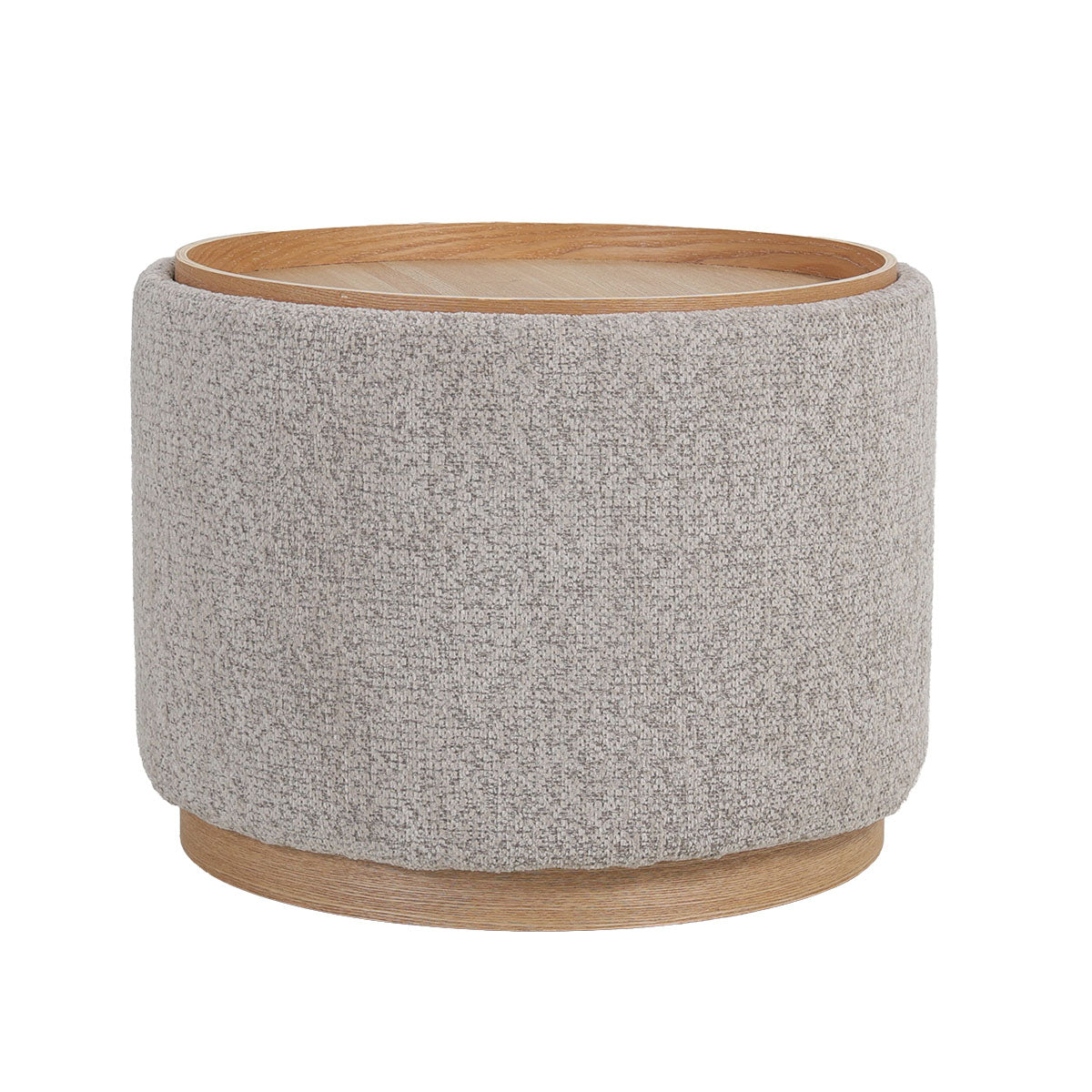 DÉJA Living Salontafel Marcia - Rond Taupe/Naturel - Incl. Opbergruimt