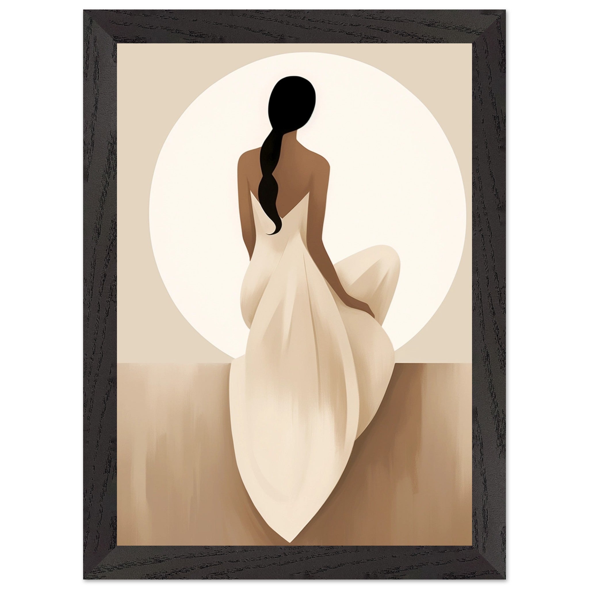 Artfulprints Poster met Lijst Japandi The serene lady - A4 21x29.7 cm