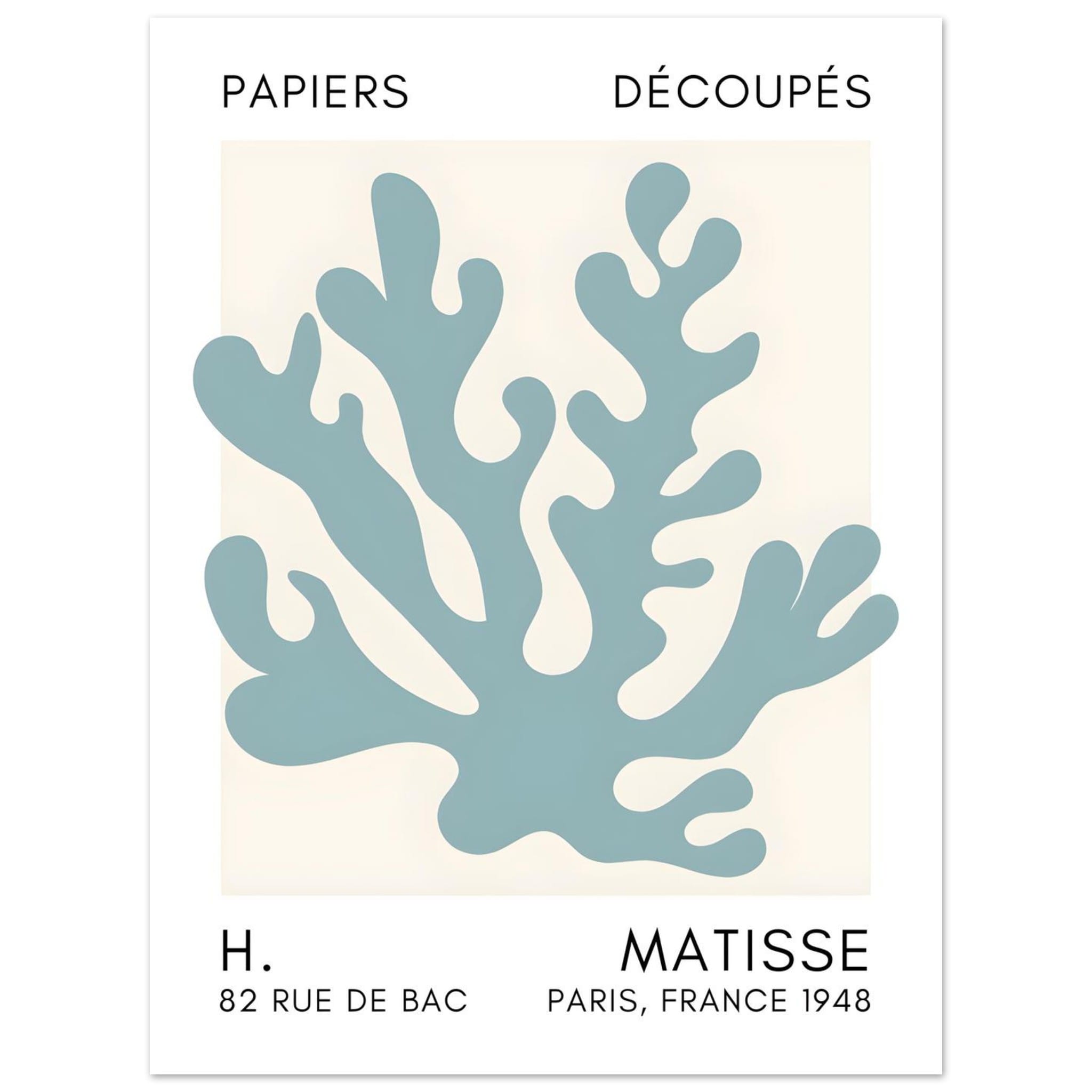 Artfulprints Poster Matisse – Saltflower shapes turquoise - 30x40 cm -
