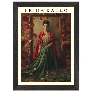 Artfulprints Poster met Lijst Frida Kahlo – Beauty in flowers – A4 21x Artfulprints Poster met Lijst Frida Kahlo – Beauty in flowers – A4 21x