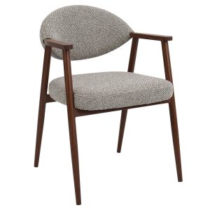 DÉJA Living Eetkamerstoel Karup – Taupe/Walnoot – Set van 2 DÉJA Living Eetkamerstoel Karup – Taupe/Walnoot – Set van 2