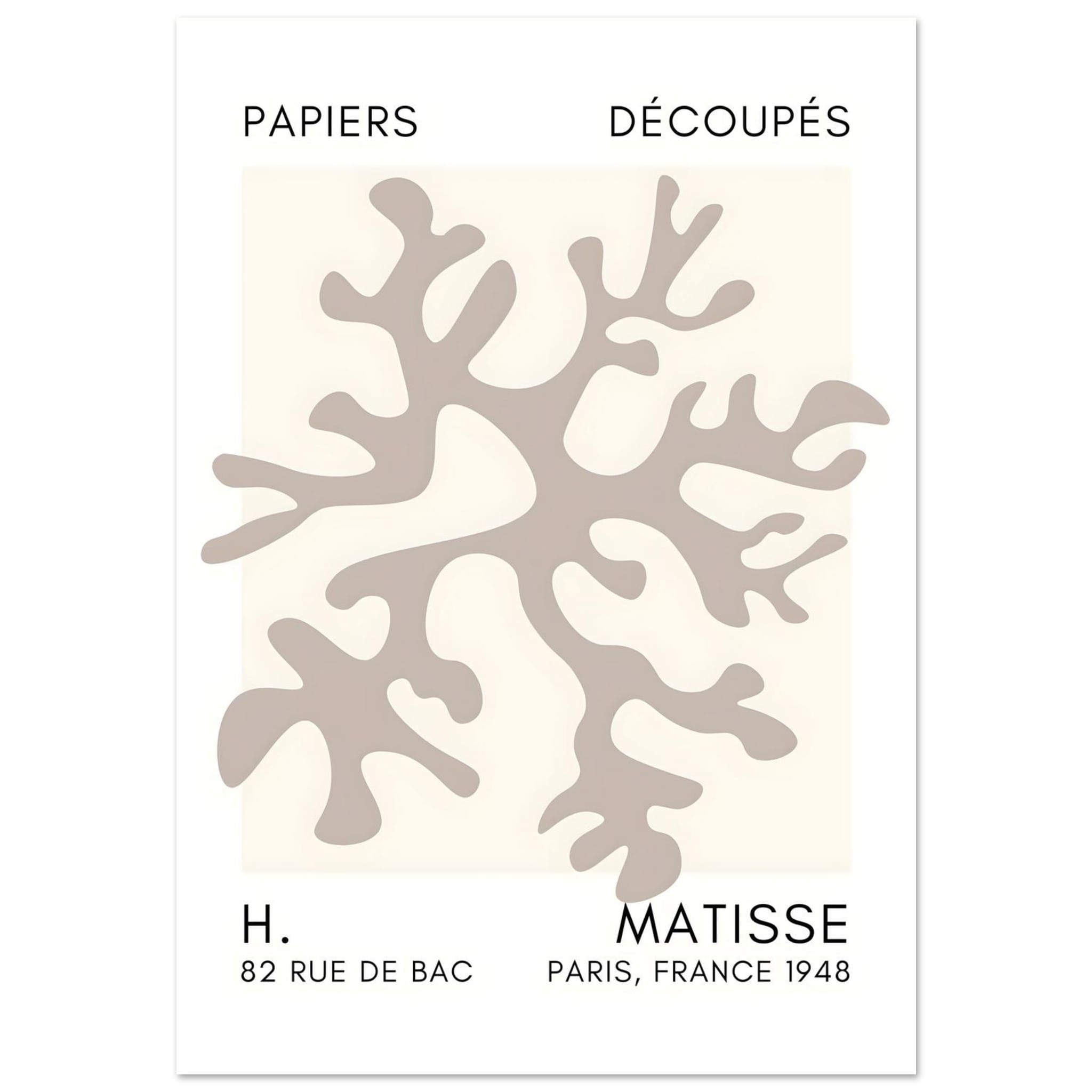 Artfulprints Poster Matisse – Dreamy coral flower grey - 70x100 cm - G