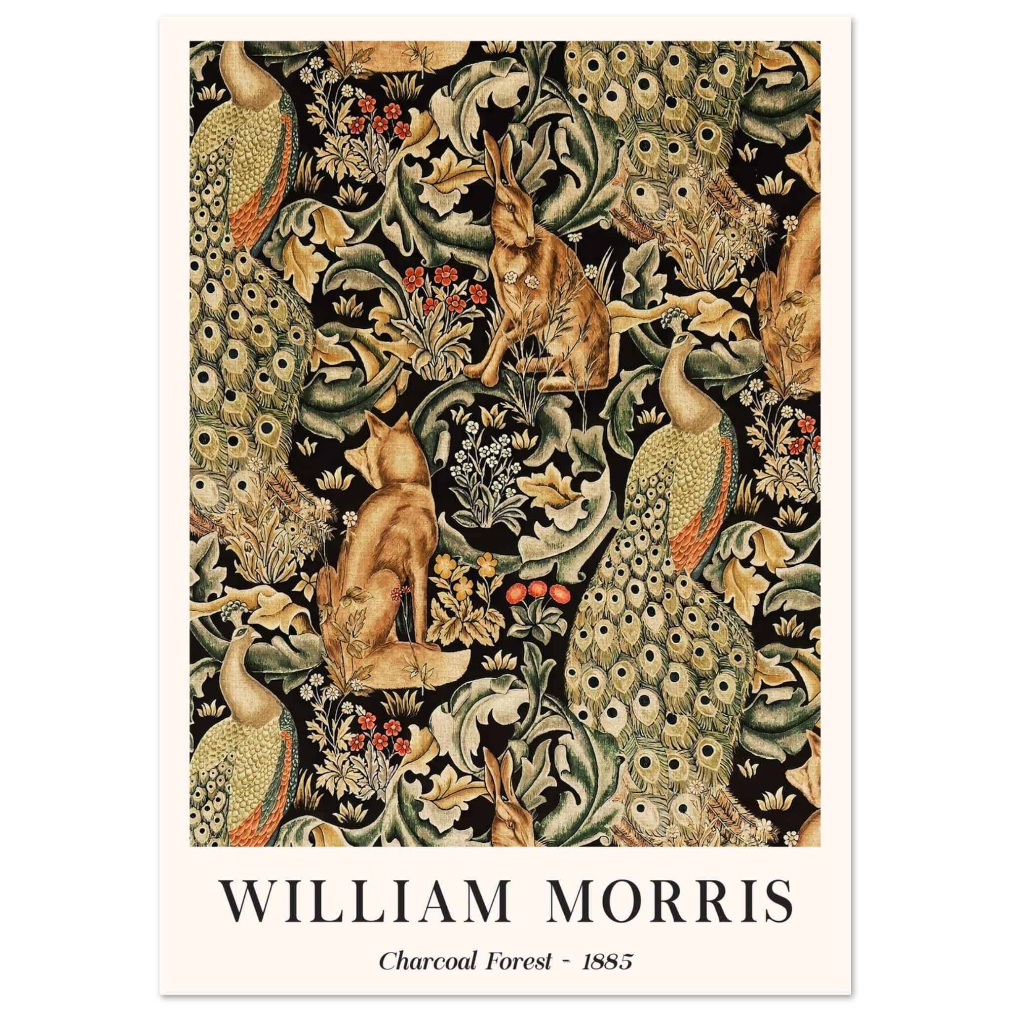 Artfulprints Poster William Morris - Charcoal forrest - A4 21x29.7 cm