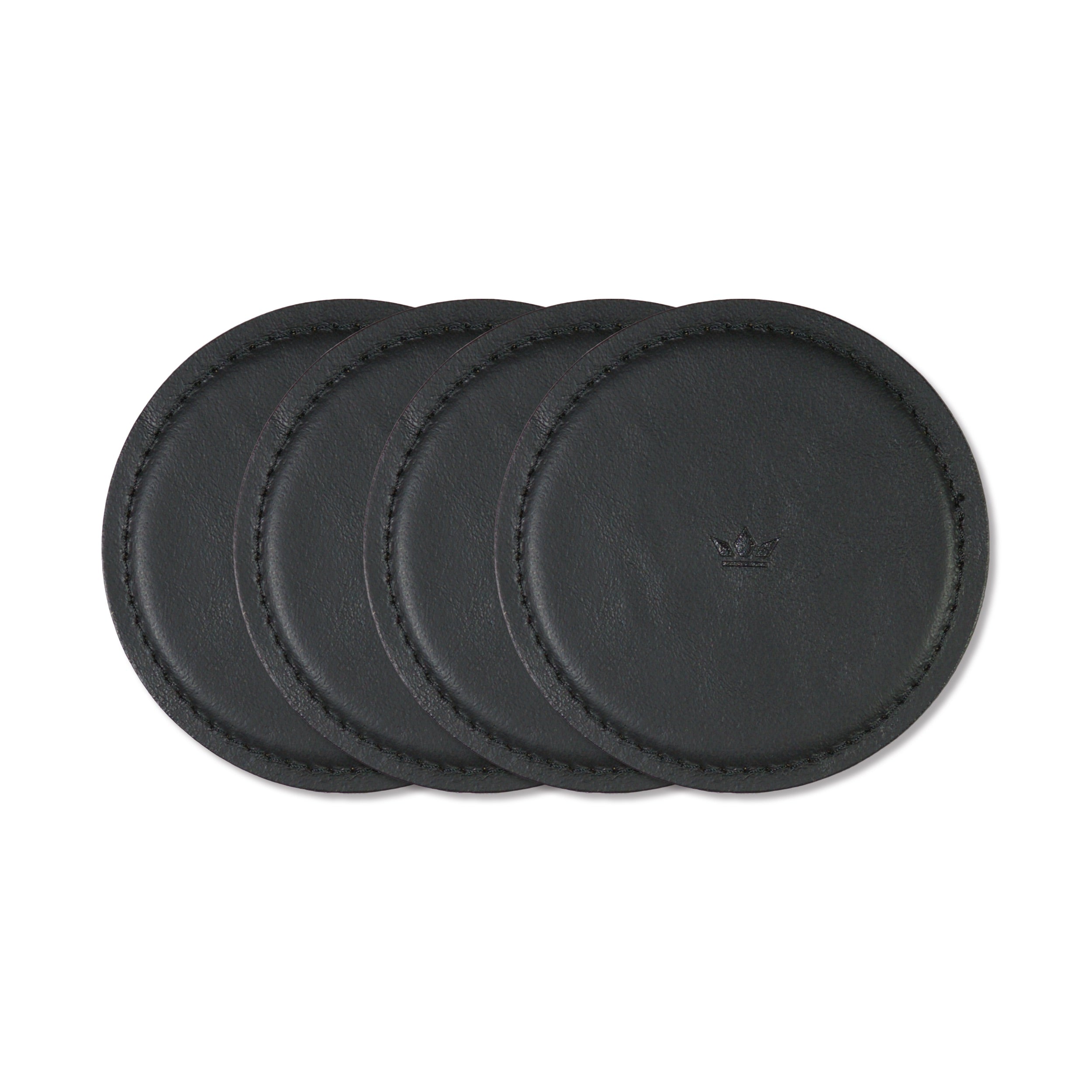 Dutchdeluxes Onderzetter - 4 stuks - Waterafstotend - Leer - Zwart
