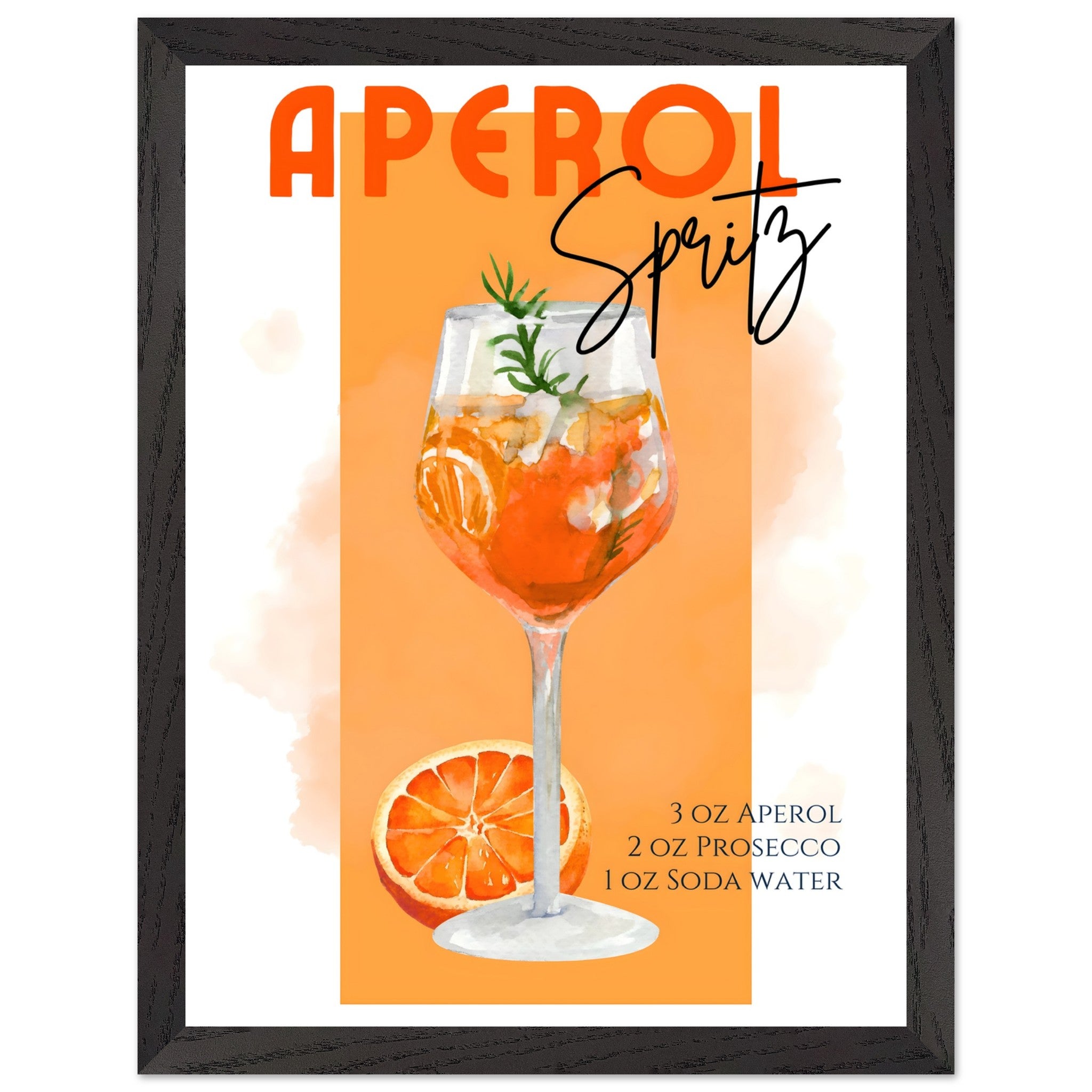 Artfulprints Poster met Lijst Aperol Spritz - Orange - 30x40 cm - Oran