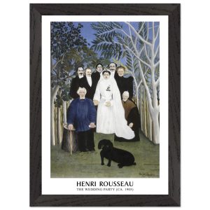 Artfulprints Poster met Lijst Henri Rousseau – The wedding party – A4 Artfulprints Poster met Lijst Henri Rousseau – The wedding party – A4