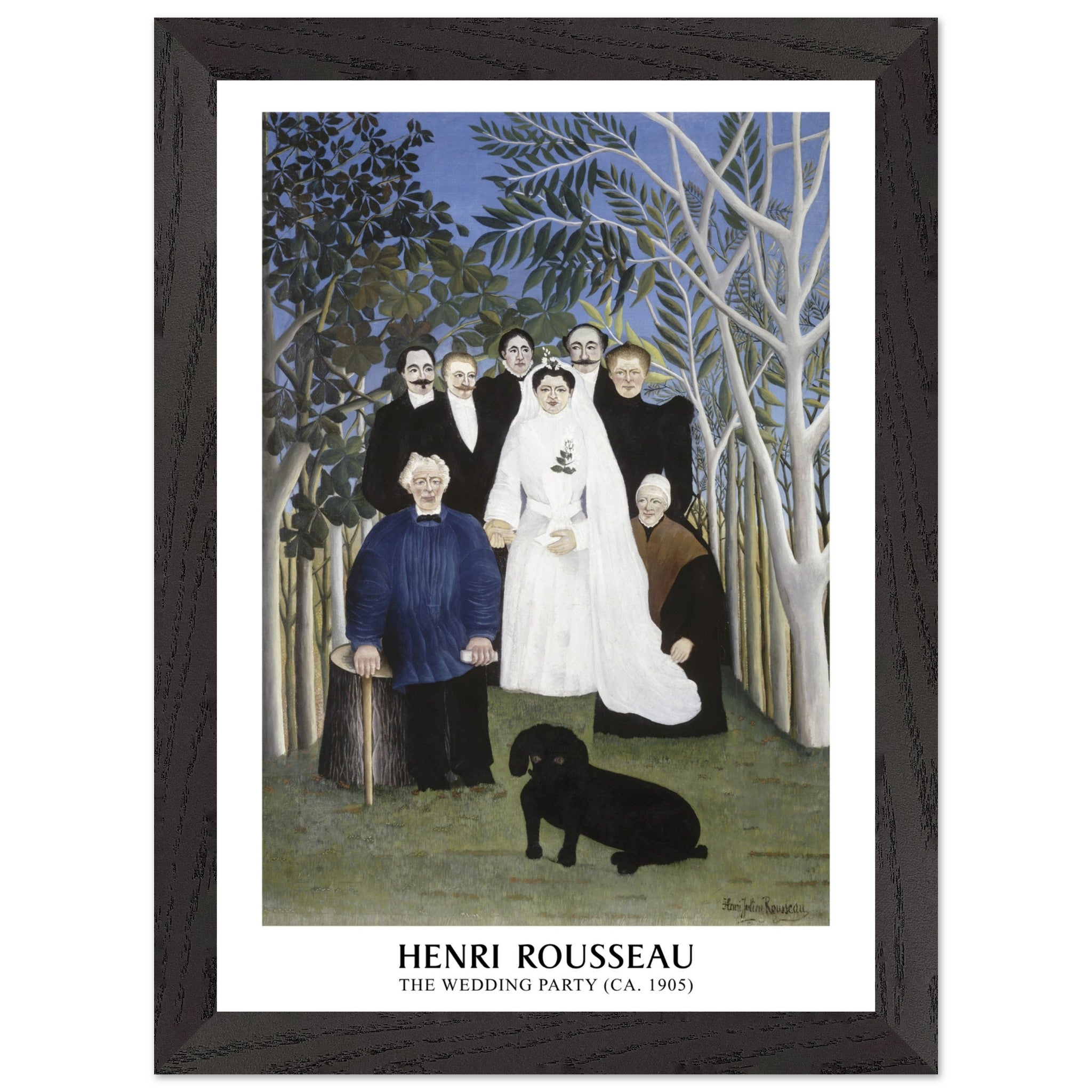 Artfulprints Poster met Lijst Henri Rousseau - The wedding party - A4
