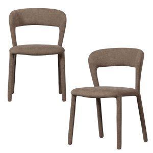 WOOOD eetkamerstoelen Noble – Polyester – Taupe – Set van 2