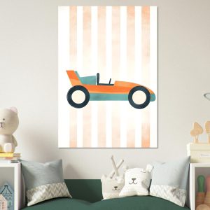 Artfulprints Poster Retro raceauto – 70×100 cm – Oranje Artfulprints Poster Retro raceauto – 70×100 cm – Oranje