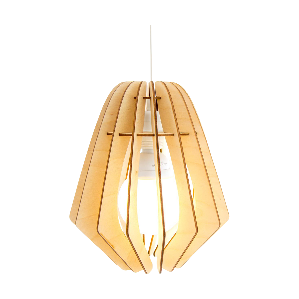 Bomerango Original S houten lampenkap small - met koordset wit - Ø 25