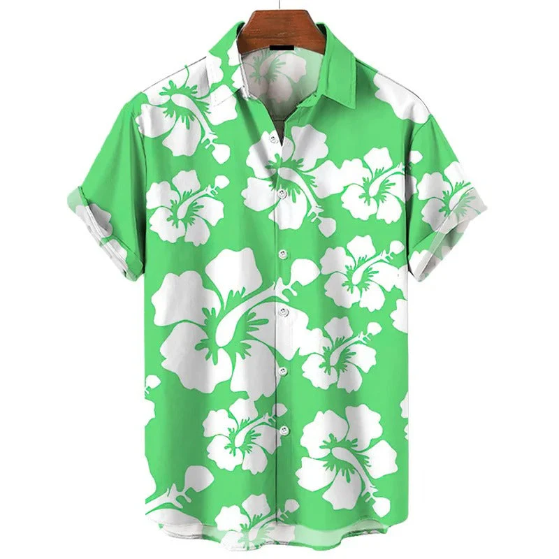 Amigo – 3D bloemen planten print Hawaii overhemd