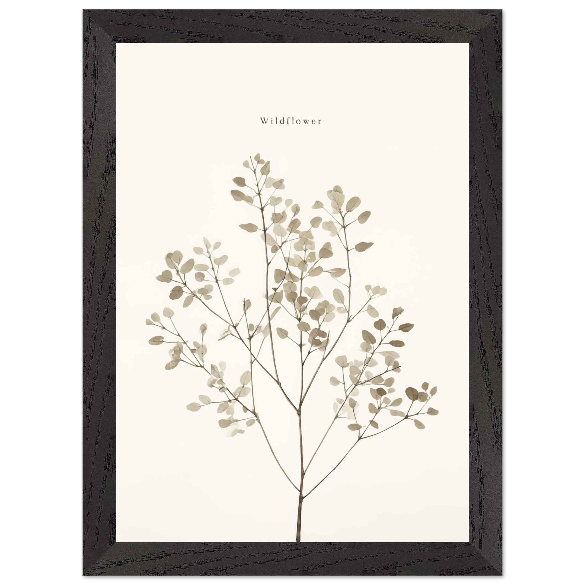 Artfulprints Poster met Lijst Wildflower - A4 21x29.7 cm - Taupe